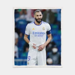 Ethical Football Player Karim Benzema Sherpa Fleece Blanket 1