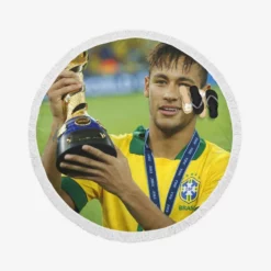 Ethical Football Player Neymar Round Beach Towel