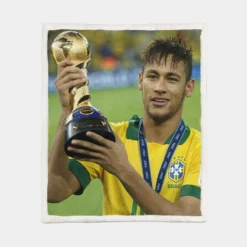 Ethical Football Player Neymar Sherpa Fleece Blanket 1