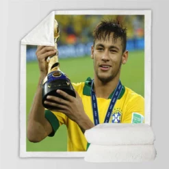 Ethical Football Player Neymar Sherpa Fleece Blanket