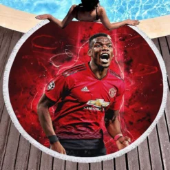 Ethical Football Player Paul Pogba Round Beach Towel 1