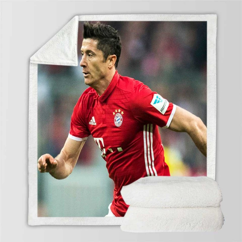 Ethical Football Player Robert Lewandowski Sherpa Fleece Blanket