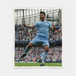 Ethical Football Player Sergio Aguero Sherpa Fleece Blanket 1