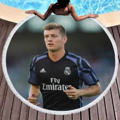 Ethical Football Player Toni Kroos Round Beach Towel 1