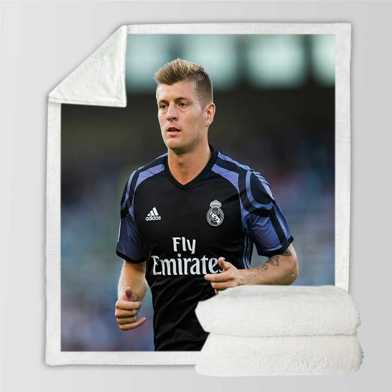 Ethical Football Player Toni Kroos Sherpa Fleece Blanket