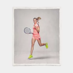 Eugenie Bouchard Canadien Tennis Player Sherpa Fleece Blanket 1