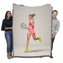 Eugenie Bouchard Canadien Tennis Player Woven Blanket