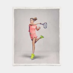 Eugenie Bouchard Top Ranked Tennis Player Sherpa Fleece Blanket 1