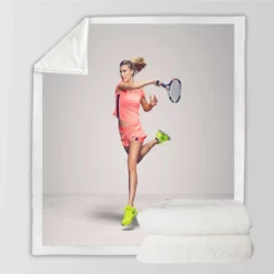 Eugenie Bouchard Top Ranked Tennis Player Sherpa Fleece Blanket