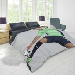 Euphoric Footballer Sergio Aguero Duvet Cover 1