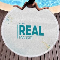 European Cup Football Club Real Madrid Logo Round Beach Towel 1