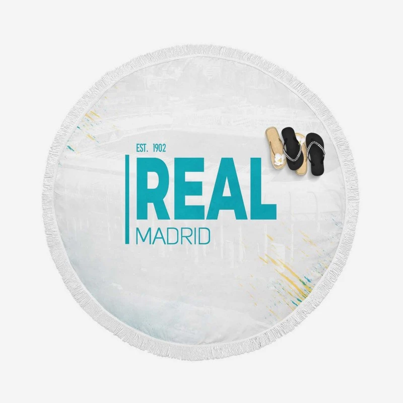 European Cup Football Club Real Madrid Logo Round Beach Towel