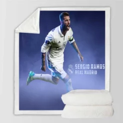 European Cup Player Sergio Ramos Sherpa Fleece Blanket