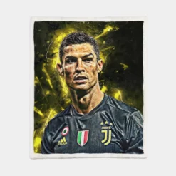 European Cups Footballer Player Cristiano Ronaldo Sherpa Fleece Blanket 1