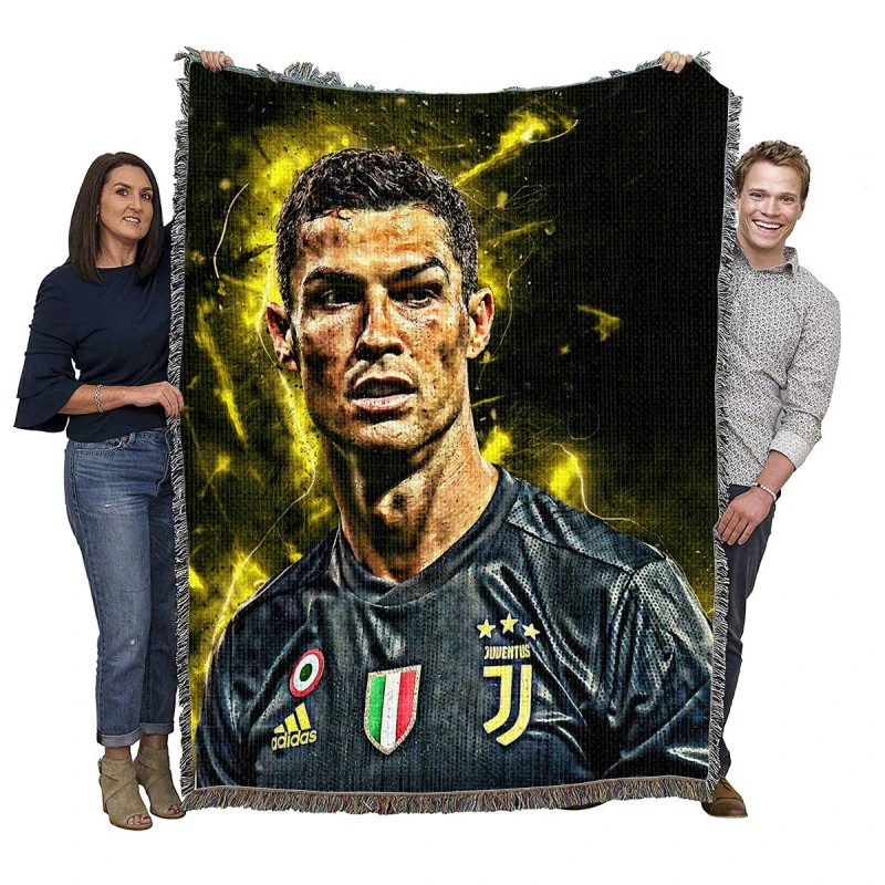 European Cups Footballer Player Cristiano Ronaldo Woven Blanket
