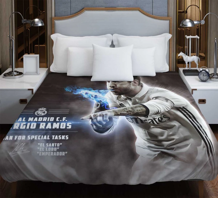 European Footballer Sergio Ramos Duvet Cover