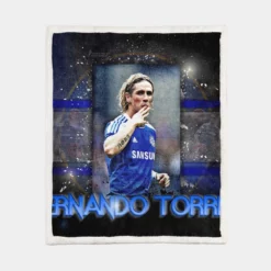 Excellent Chelsea Football Player Fernando Torres Sherpa Fleece Blanket 1