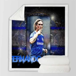 Excellent Chelsea Football Player Fernando Torres Sherpa Fleece Blanket