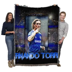 Excellent Chelsea Football Player Fernando Torres Woven Blanket