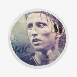 Excellent Croatian Football Player Luka Modric Round Beach Towel