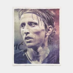 Excellent Croatian Football Player Luka Modric Sherpa Fleece Blanket 1