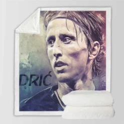 Excellent Croatian Football Player Luka Modric Sherpa Fleece Blanket