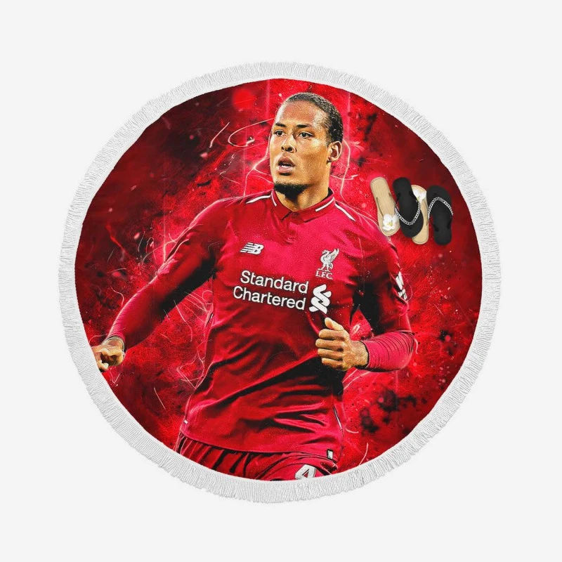 Excellent Dutch Football Player Virgil van Dijk Round Beach Towel