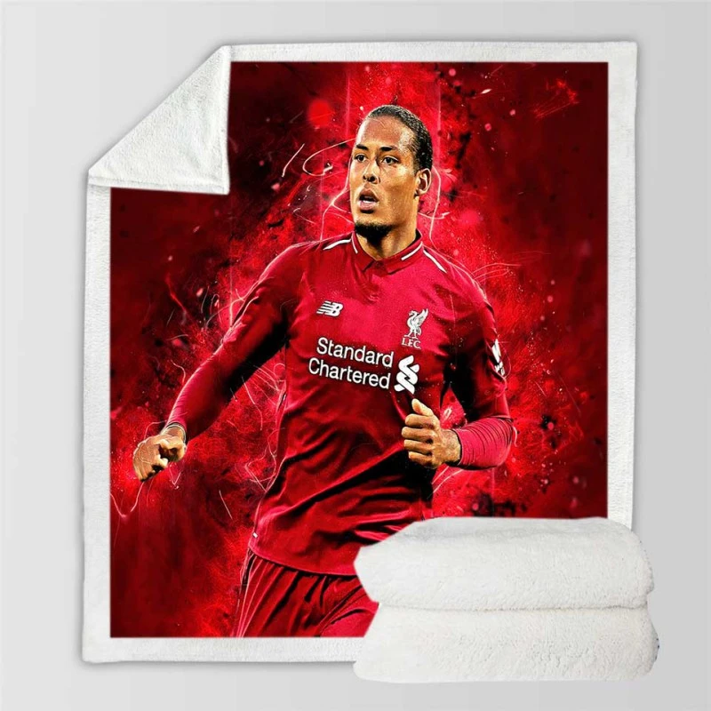 Excellent Dutch Football Player Virgil van Dijk Sherpa Fleece Blanket