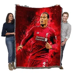 Excellent Dutch Football Player Virgil van Dijk Woven Blanket