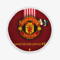 Excellent English Soccer Team Manchester United Logo Round Beach Towel