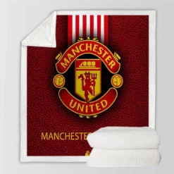 Excellent English Soccer Team Manchester United Logo Sherpa Fleece Blanket