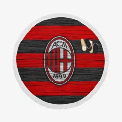Excellent Football Club in Italy AC Milan Round Beach Towel