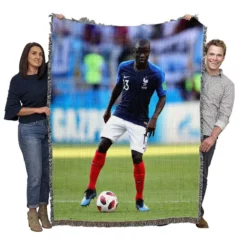 Excellent France Soccer Player N Golo Kante Woven Blanket