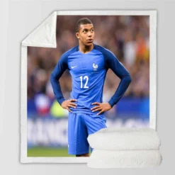 Excellent French Football Player Kylian Mbappe Sherpa Fleece Blanket