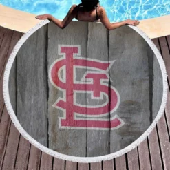 Excellent MLB Baseball Club St Louis Cardinals Round Beach Towel 1
