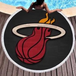 Excellent NBA Basketball Club Miami Heat Round Beach Towel 1