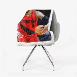 Excellent NBA Basketball Player Damian Lillard Sherpa Fleece Blanket 2