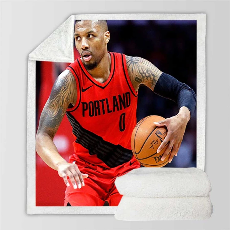 Excellent NBA Basketball Player Damian Lillard Sherpa Fleece Blanket