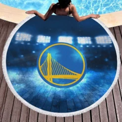 Excellent NBA Basketball Team Golden State Warriors Round Beach Towel 1