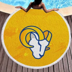Excellent NFL Football Club Los Angeles Rams Round Beach Towel 1