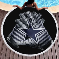 Excellent NFL Football Team Dallas Cowboys Round Beach Towel 1