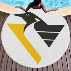 Excellent NHL Team Pittsburgh Penguins Round Beach Towel 1