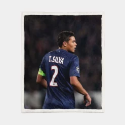 Excellent PSG Soccer Player Thiago Silva Sherpa Fleece Blanket 1