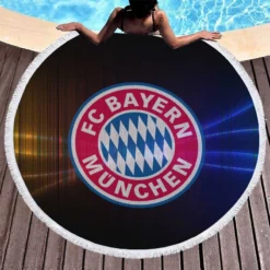 Excellent Soccer Club FC Bayern Munich Round Beach Towel 1