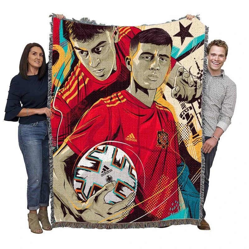 Excellent Spanish Football Player Pedri Woven Blanket