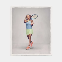 Excellent Tennis Player Naomi Osaka Sherpa Fleece Blanket 1