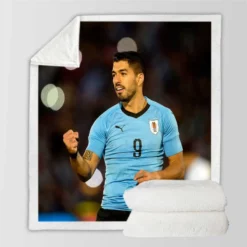 Excellent Uruguay Soccer Player Luis Suarez Sherpa Fleece Blanket