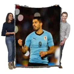 Excellent Uruguay Soccer Player Luis Suarez Woven Blanket