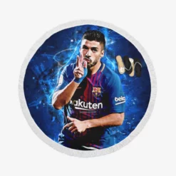 Exciting Barca Football Club Luis Suarez Round Beach Towel