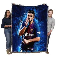 Exciting Barca Football Club Luis Suarez Woven Blanket